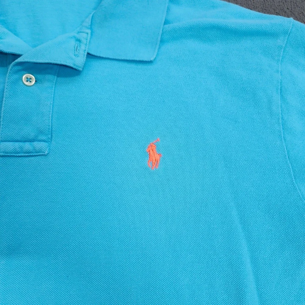 Polo Ralph Lauren Classic Fit Polo Shirt Mens XL Blue Pink Pony Cotton